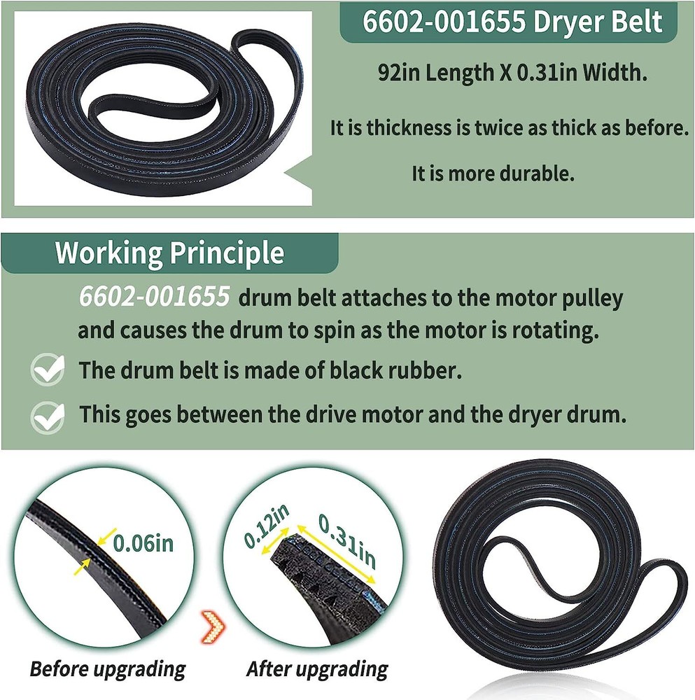 For Samsung DVE45T3200W/A3 Dryer Drum Belt Pulley & Rollers