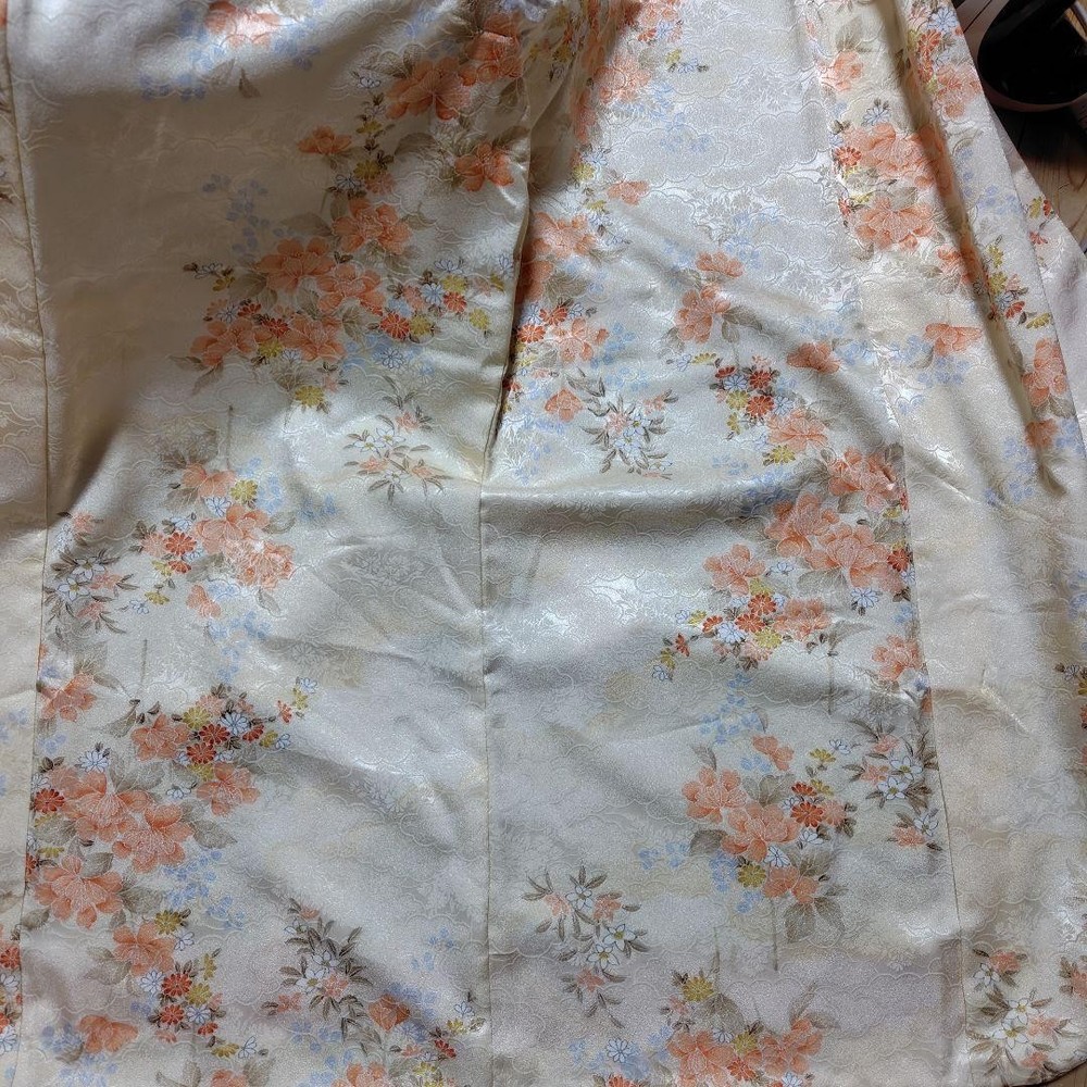 Komono Polyester Kimono Flower Pattern, Size 155cm, , Slight Mark