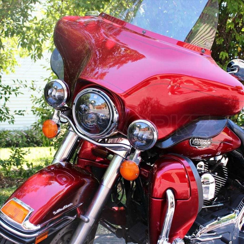 Hogworkz Blackout 7" LED Harley Daymaker Style Headlight w/ Auxiliary Passing...