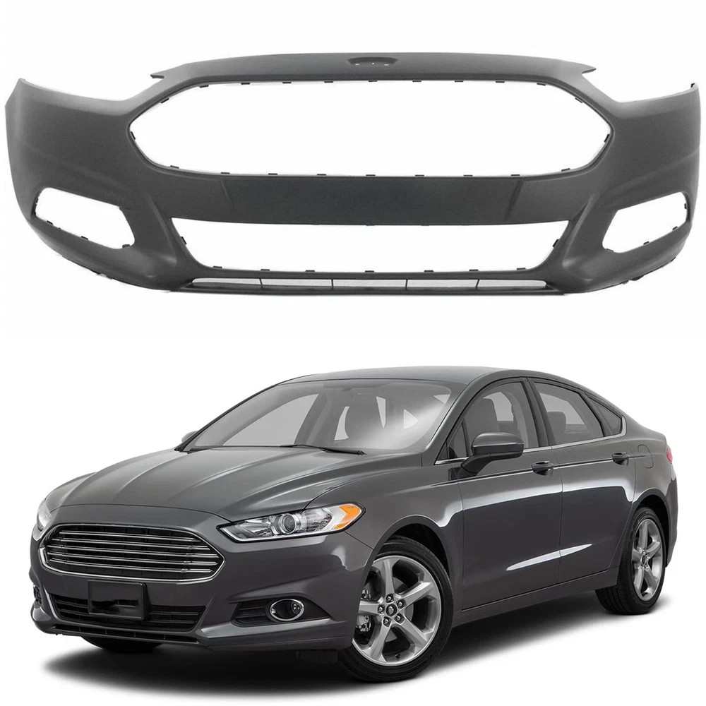 Front Bumper Cover Black Plastic without Parking Sensor Hole Replacement