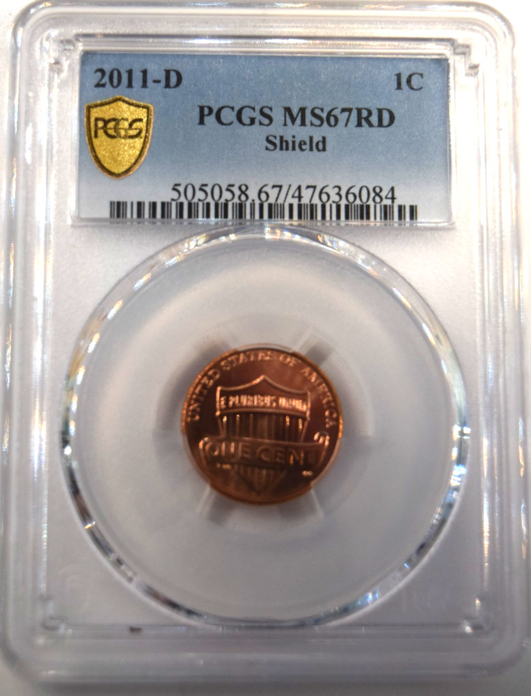 2011-D Lincoln Cent PCGS MS67RD Goldshield Trueview