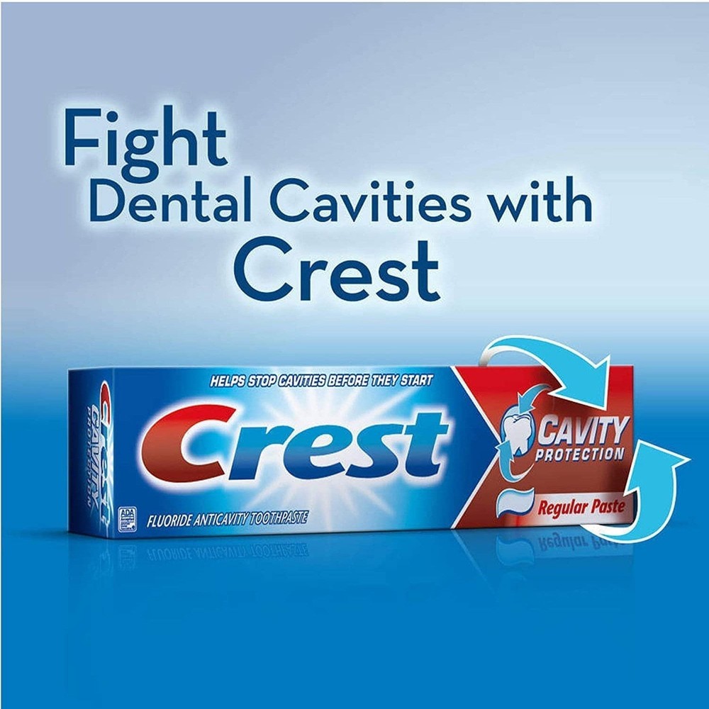 Crest Fluoride Cavity Protection Toothpaste, Regular Past, 8.20oz (3 Pack)