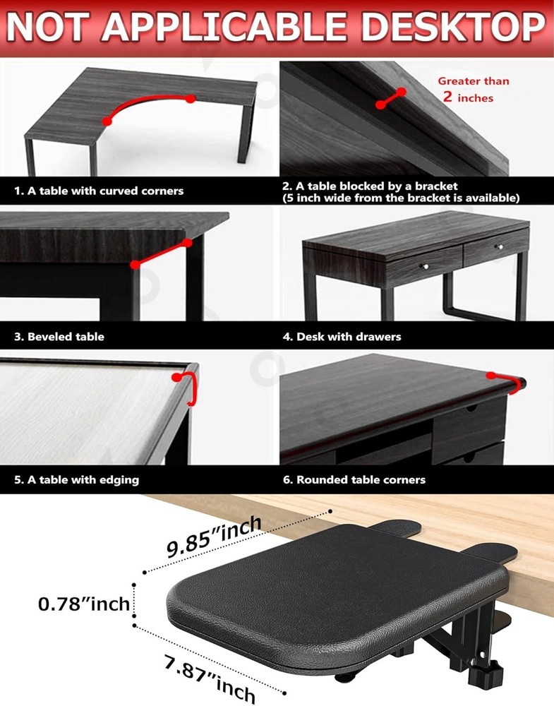 Comfortable Adjustable Wrist Rest for Desk - Ergonomic Foam Support (9" Black)