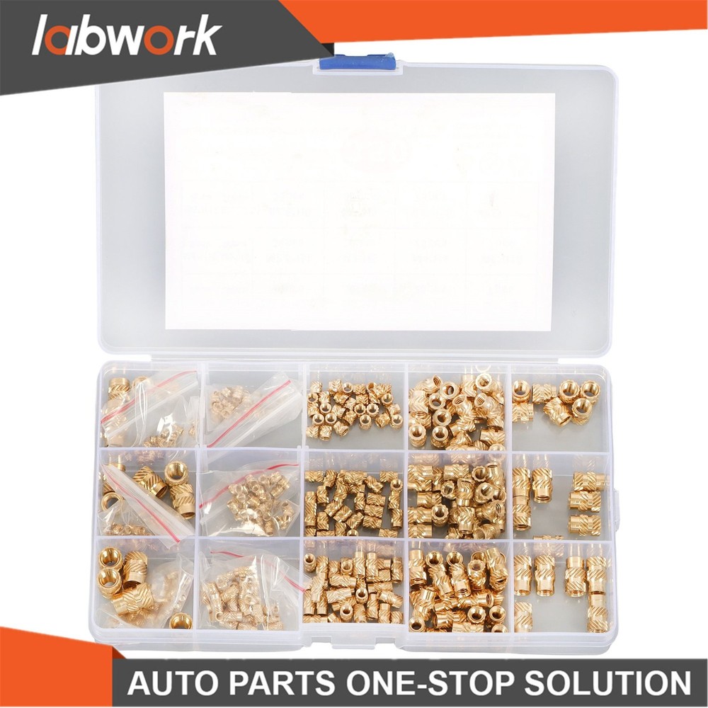 Labwork 350Pcs Threaded Inserts M2-M6 Female Thread Metric Knurled Nuts