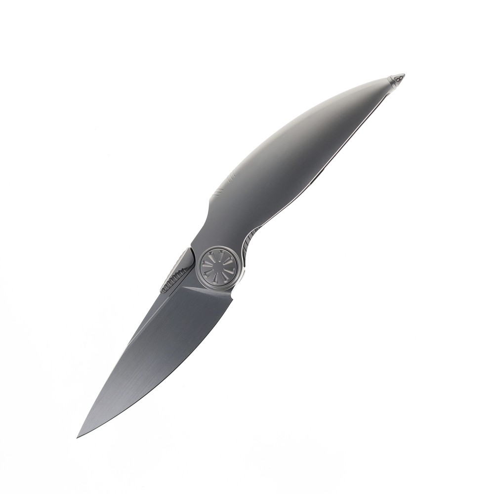 Rike Knife Predator Folding Knife Titanium Handle M390 Plain Edge