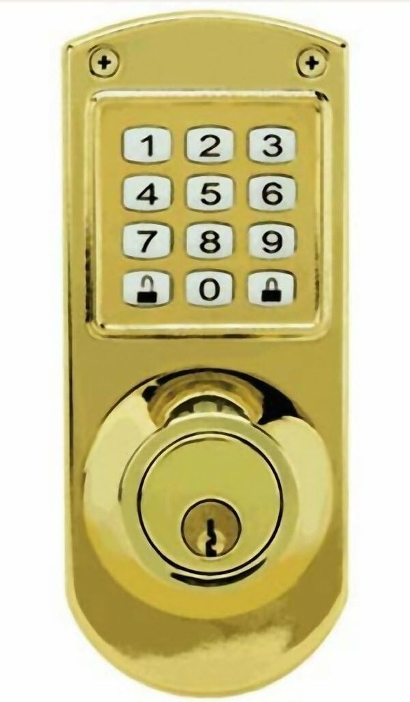 Anaconda Electronic Keyless Deadbolt System - Bright Brass