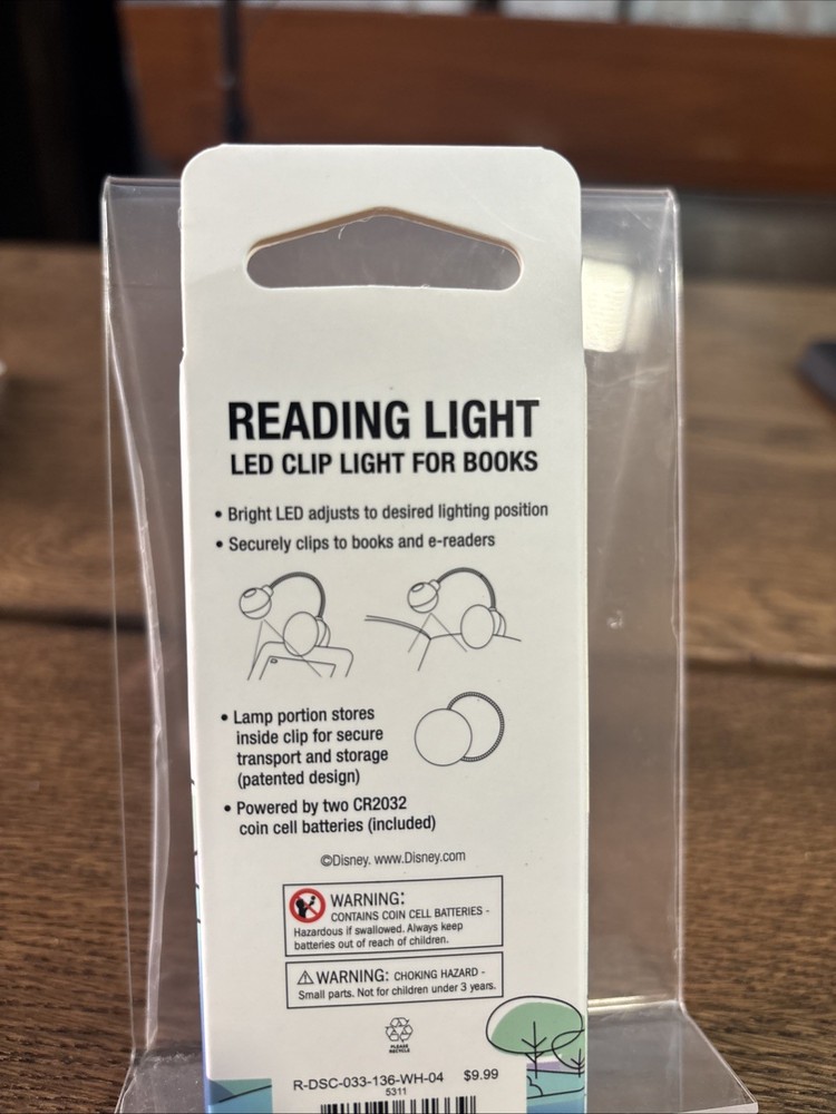 Mickey Mouse Reading Light, Flexible Neck, New!