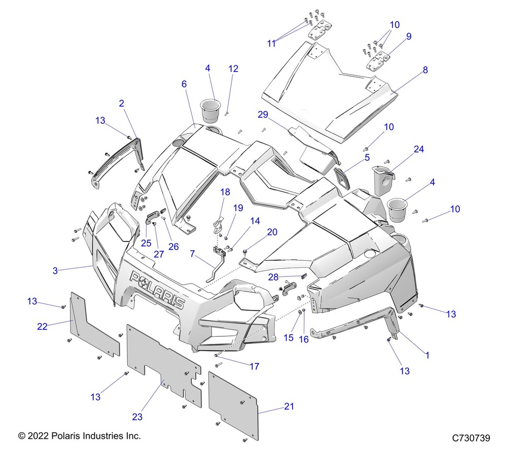 Polaris Dash Panel Controls, for RANGER Models, Genuine OEM - 5438585-070