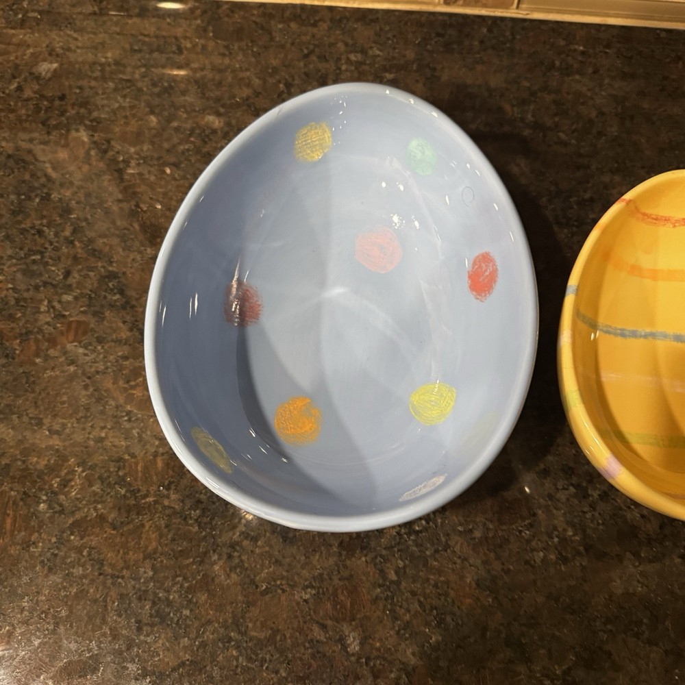 Blossoms & blooms Ceramic Easter Eggs Nesting Bowls Set Of 3 Multicolor Serving