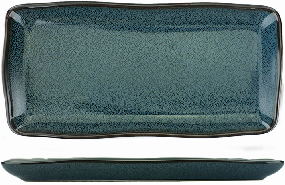 Luna 13" x 6.5" Midnight Stoneware Rectangular Platter -1 Dz