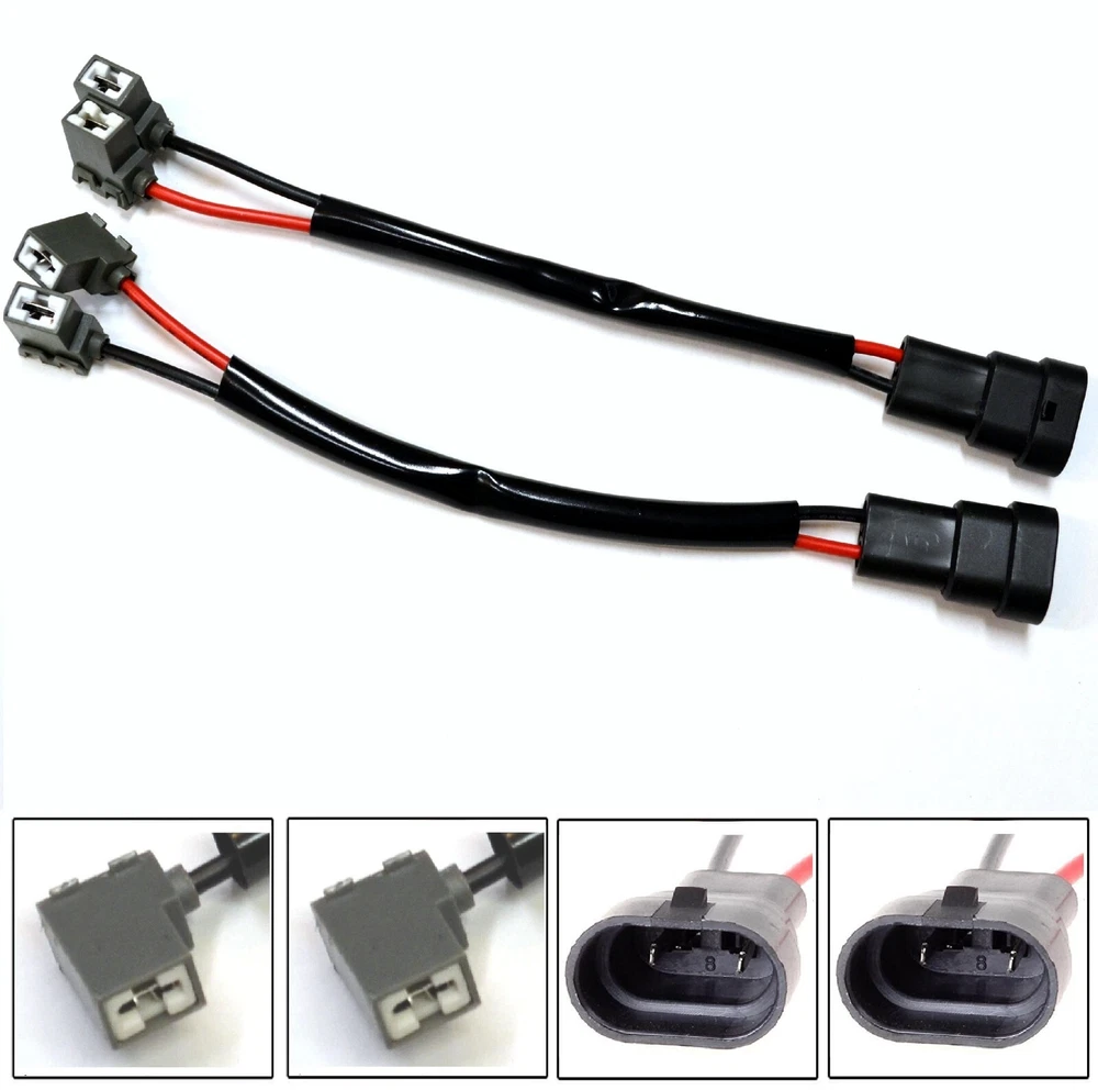 Conversion Wire 9006 HB4 to H1 Two Harness Fog Light Connector Plug Bulb Adapter