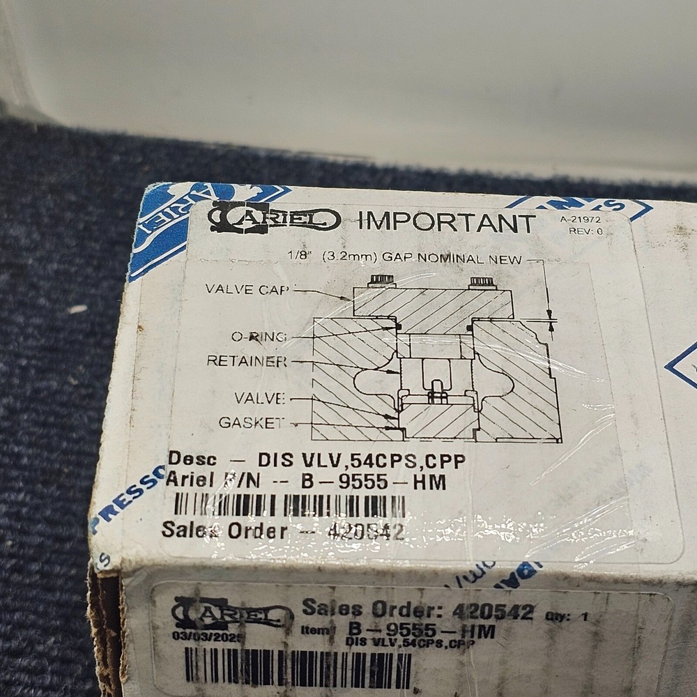 Ariel 54CPS Discharge Valve, CPP, B-9555-HM