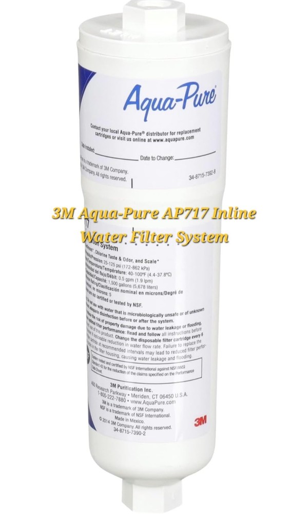 Aqua-Pure AP717 Inline Water Filter System Ice Make Refrigerator Kitchen