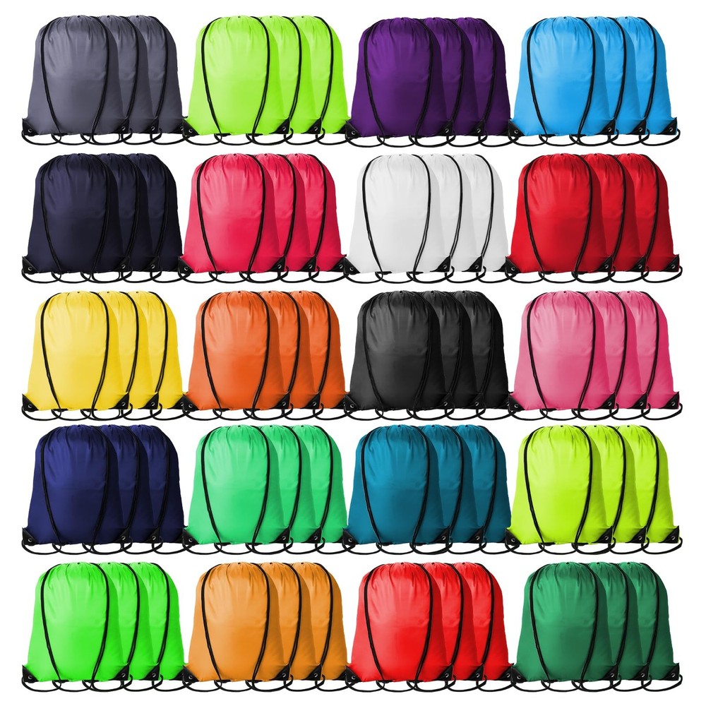 Kuhome 60Pcs Drawstring Backpacks Bulk String Bag Cinch Large, Multicolor