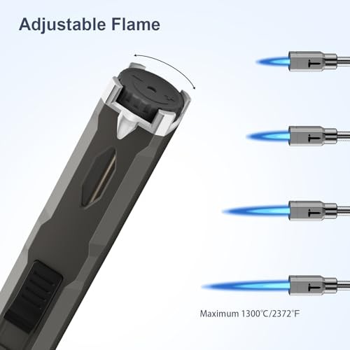 Butane Lighter Long Neck Torch Lighter Pack, Jet Flame Windproof Lighter 2