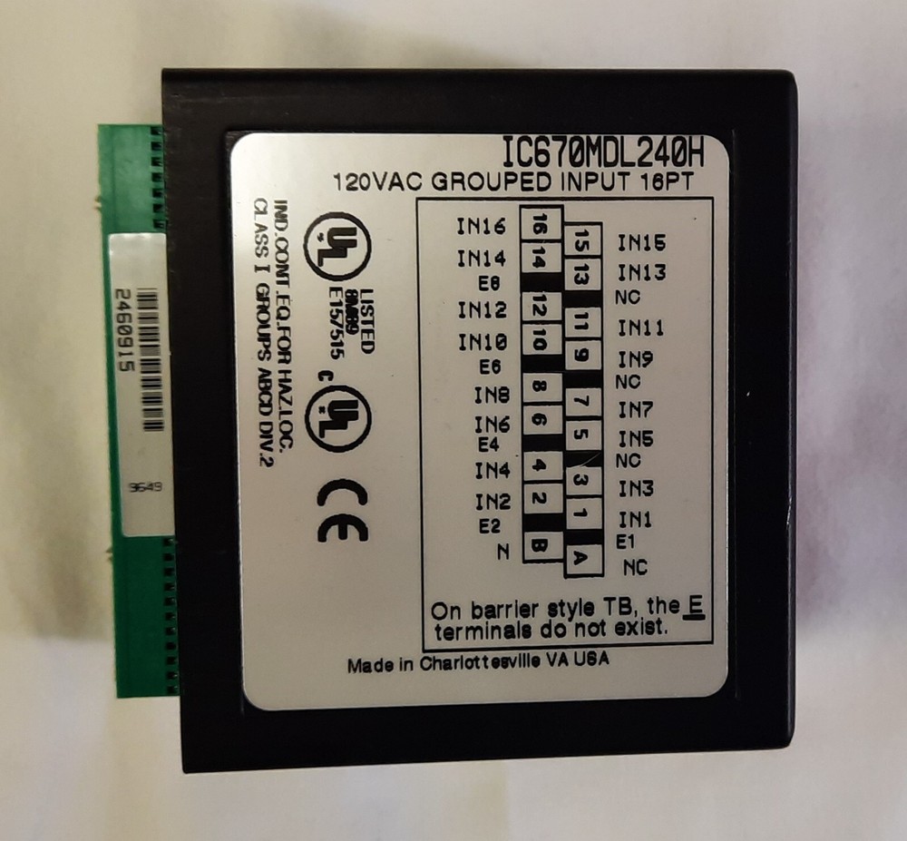 GE Fanuc IC670MDL240H Field Control Grouped Input 16pt
