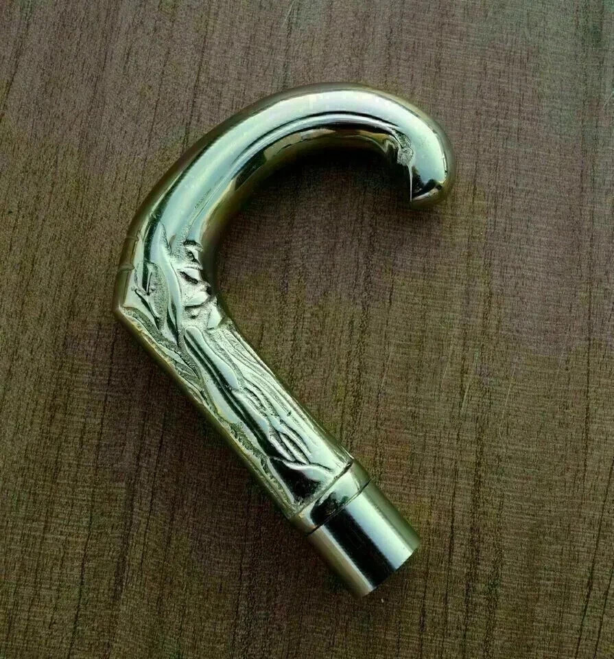 Solid Brass Designer Cane Handle Only Victorian Walking Stick Gift