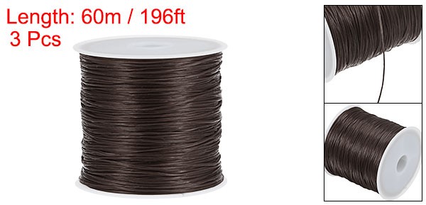 Elastic Cord DIY Making Stretchy String Craft Wire Brown 3 Rolls