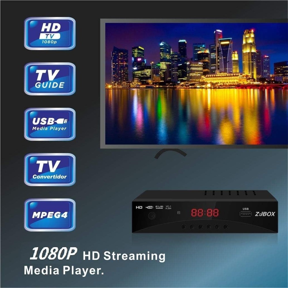 Universal Digital TV Converter Box with Recording & Timer – HDMI & USB Interface
