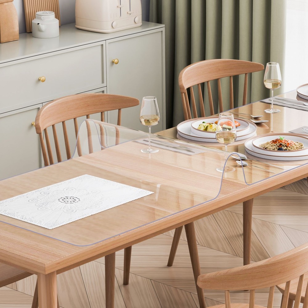 Plastic Table Cover 24 x 96 Inch 1.5 mm Thick Clear Table Protector Rectan