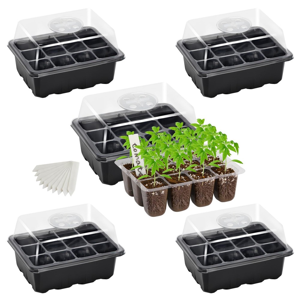5-Pack Seed Starter Tray Seedling Kits,Plant Starter Kit with Adjustable Humi...