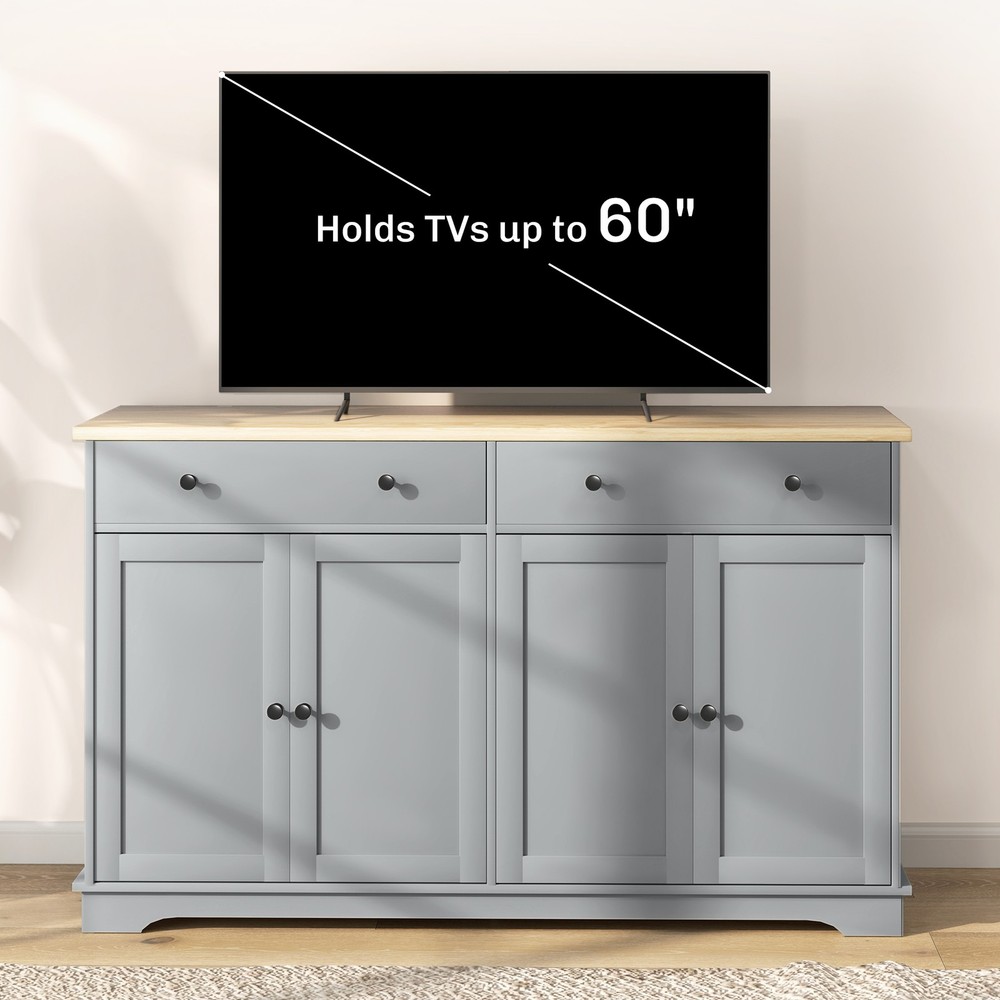 Modern Sideboard, Buffet Cabinet with Storage Drawers, Adjustable Shelves