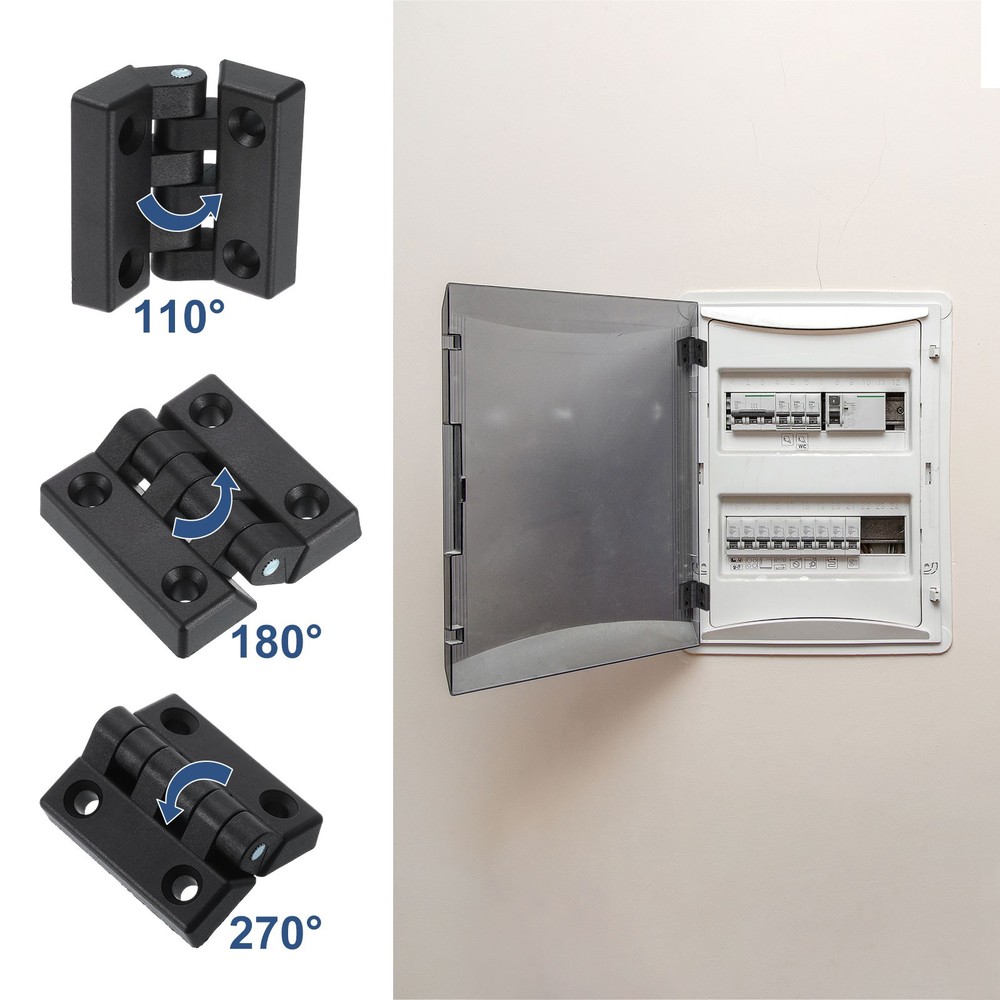 2Pcs Torque Hinge, 65x65x13mm Nylon Adjustable Position Control Hinge (7mm Hole)