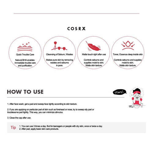 [ COSRX ] Original Clear Pad One Step Pimple Pads 70ea