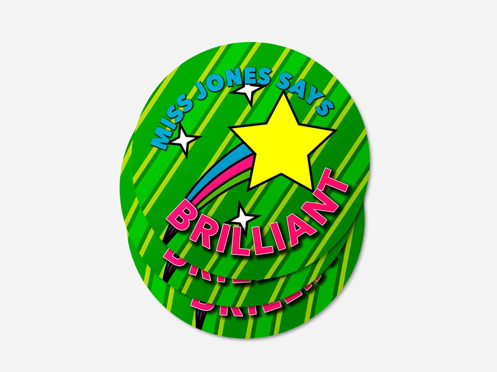 Personalised teacher round sticker labels, custom stickers