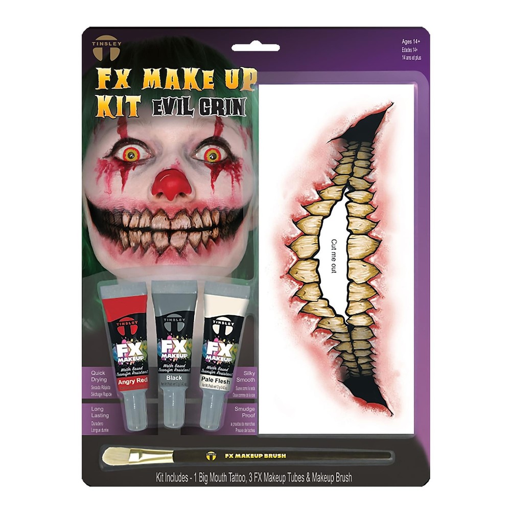 Evil Grin Fx Makeup Kit Costume Accessory