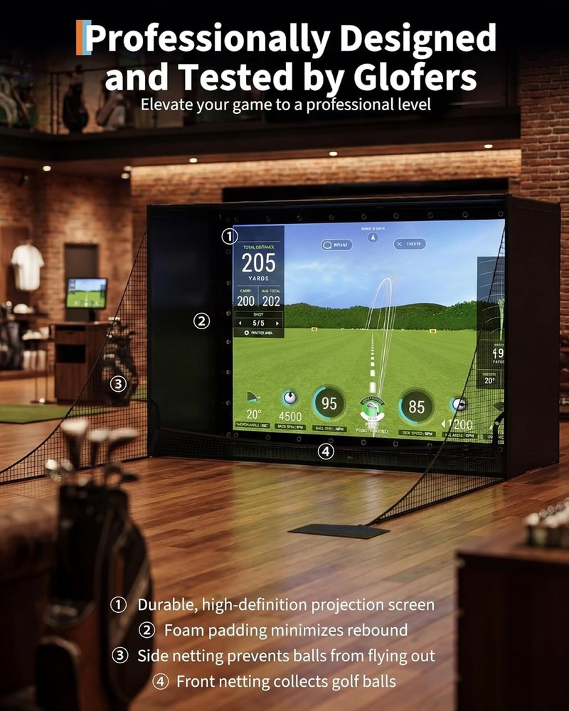 Golf Simulator Enclosure with Hitting Screen Golf Simulator Enclosure Cage Tent