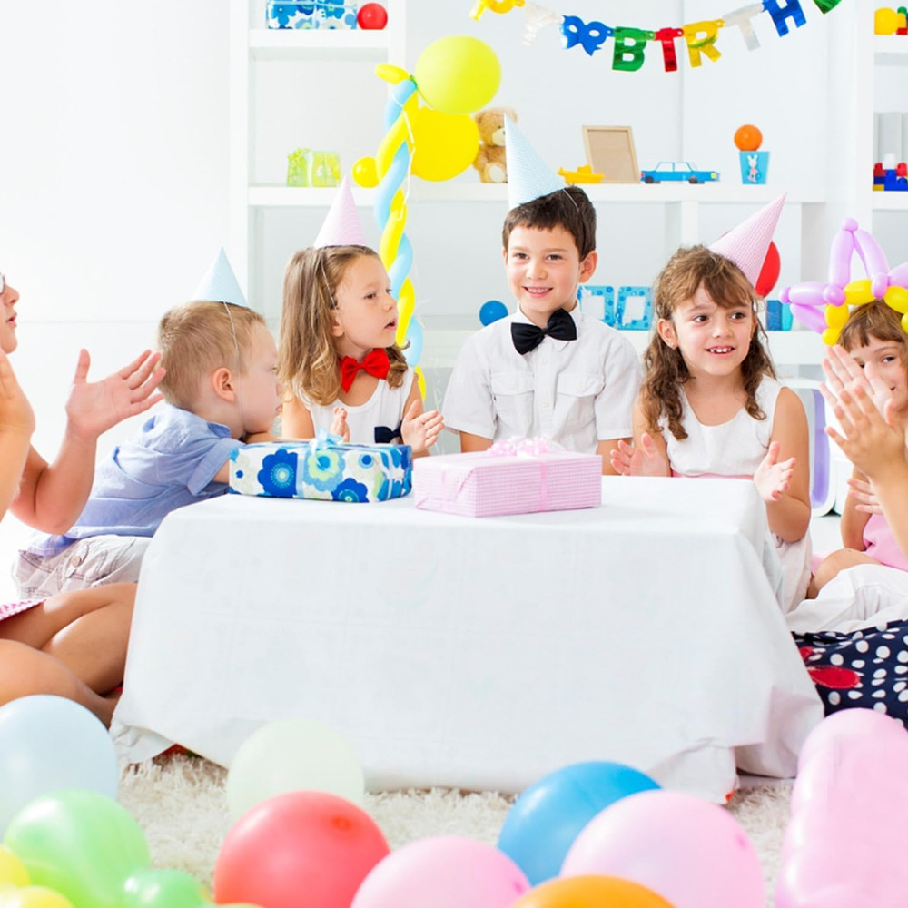 Plastic Table Cloth, 10 Packs Disposable Tablecloth 54 X 108 Inch White Plastic