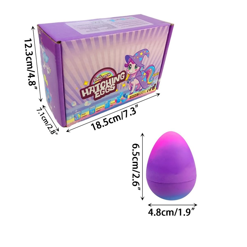 Yaxuan 6 Pack Unicorn Hatching Surprise Eggs Miniature, Multicolor