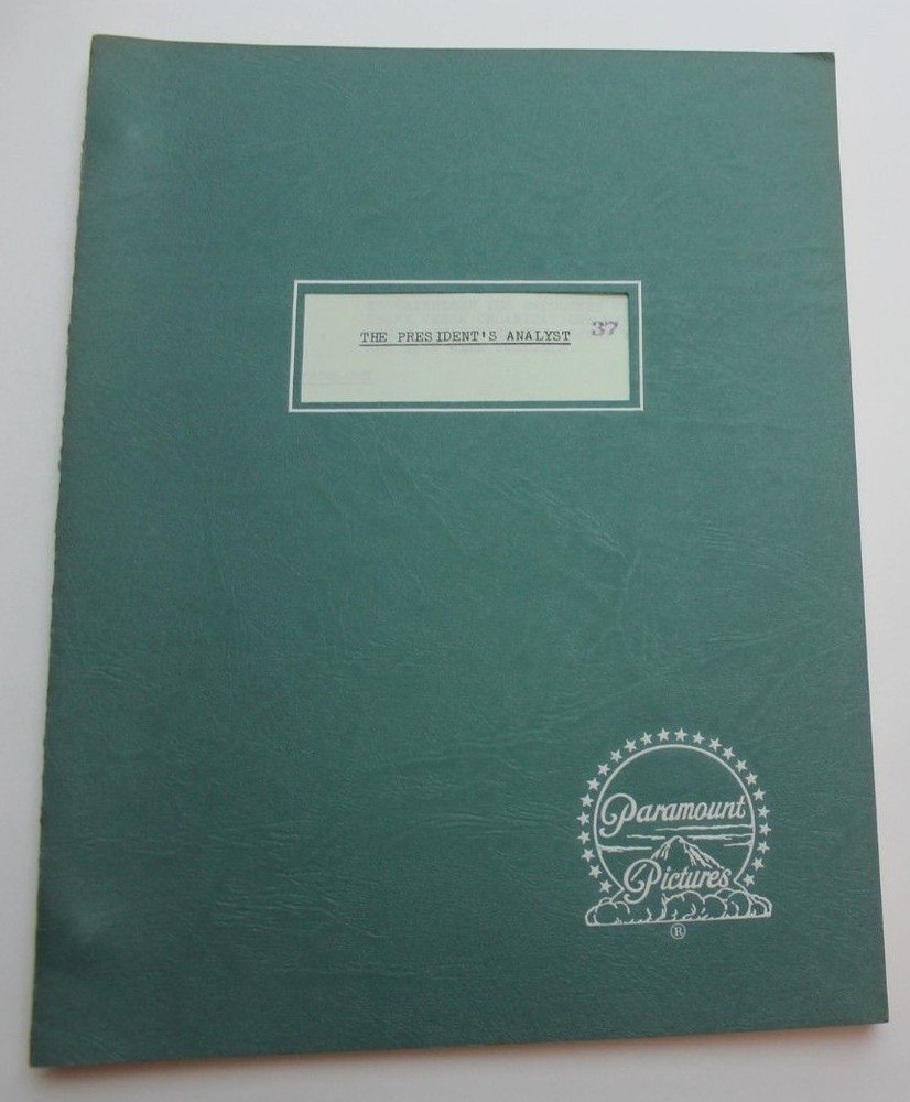 THE PRESIDENT'S ANALYST / Theodore J. Flicker 1967 Movie Script satirical Sci Fi