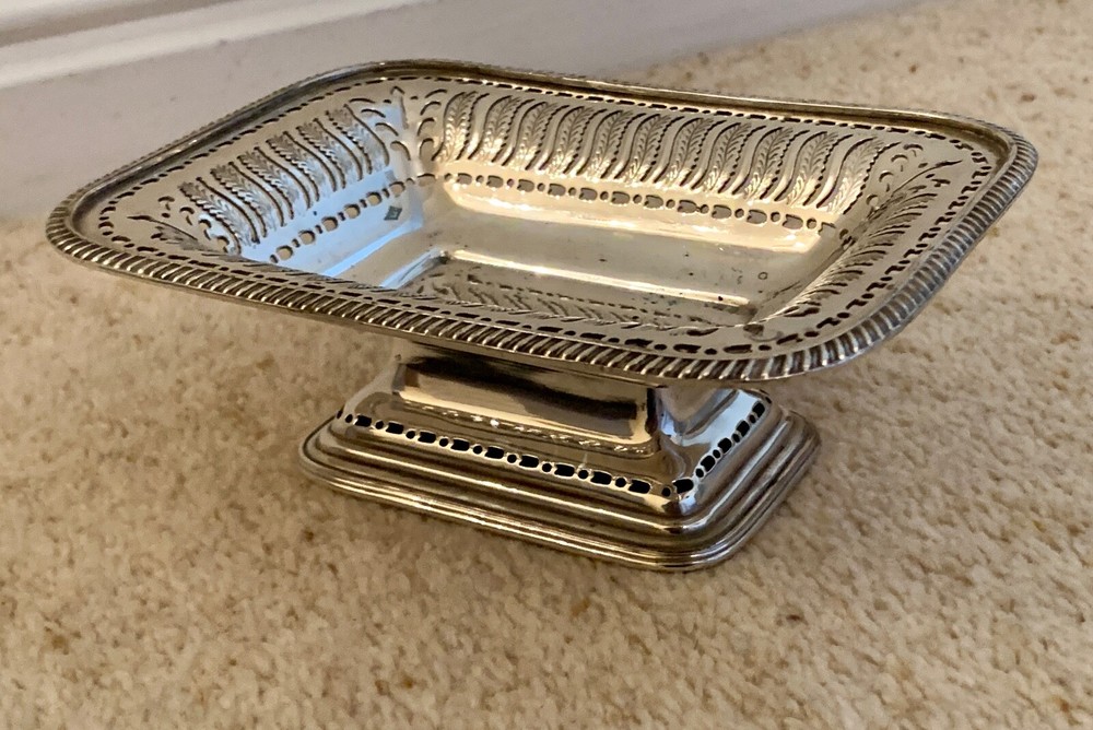 Attractive Antique Silver Plated Rectangular Bon Bon dish