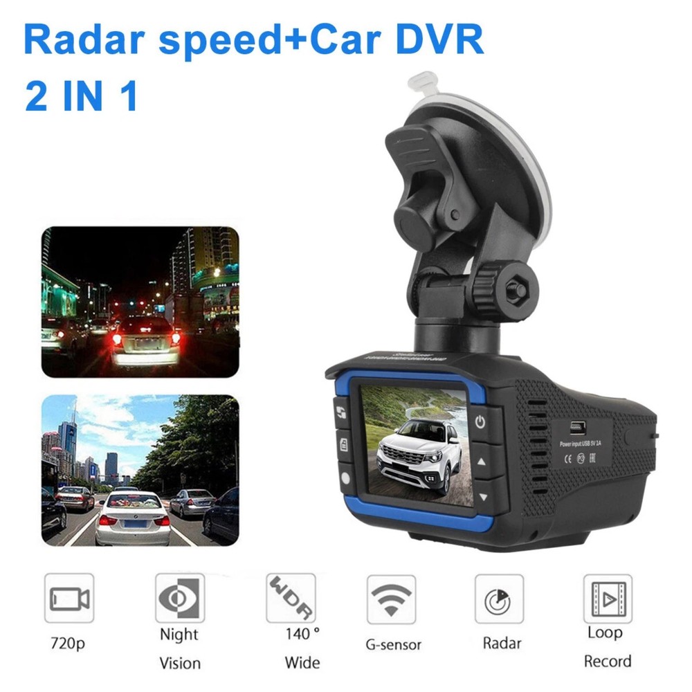 Dash Camera DVR Recorder Radar Detector Night Vision G-sensor 720P Car System