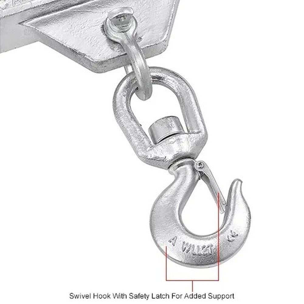 Swivel Hook Double Fork Forklift Hook Attachment, 4000 Lbs. Cap.