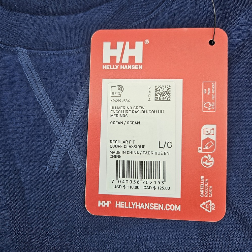 Helly Hansen Men's HH Merino Wool Mid Crew L/G Baselayer
