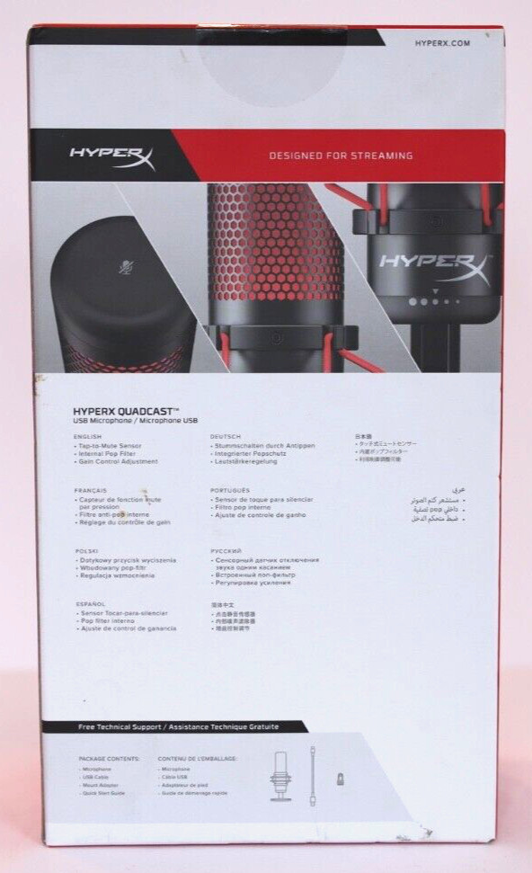 NEW HyperX QuadCast Microphone HX-MICQC-BK. PS4/PS5, MAC, PC. Gaming