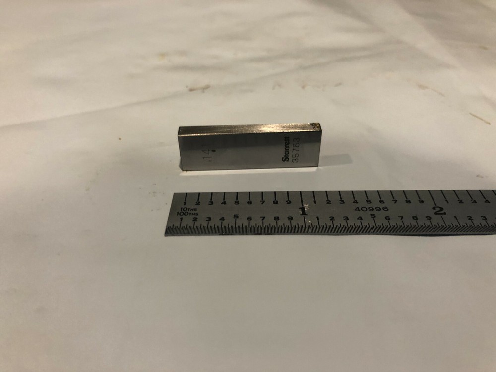 .141" Starrett Rectangular Steel Gage Gauge Block.