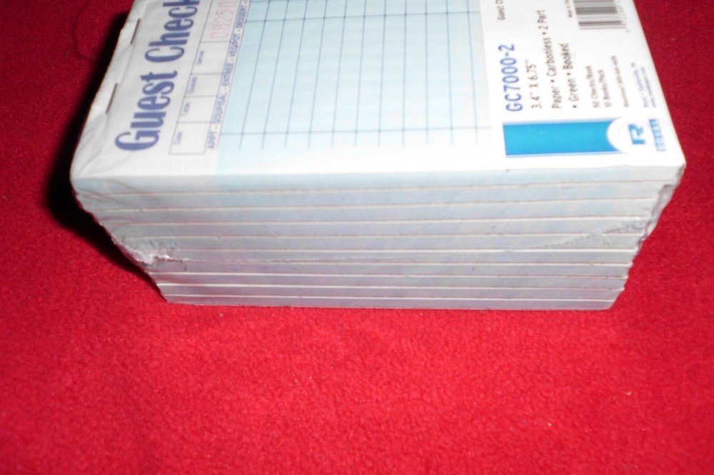 Server Note Pads Guest Check Book Waitress Notepad 2 Part Pack of 10 Pad
