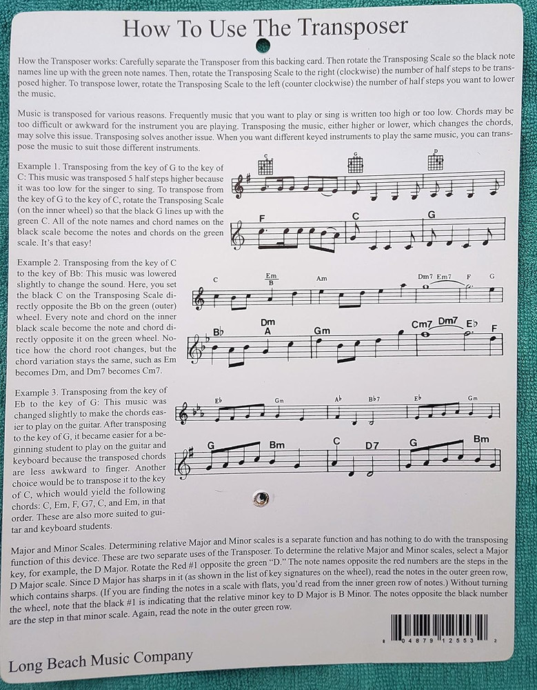 Music Transpose Tool for Notes, Chords and Key Signature
