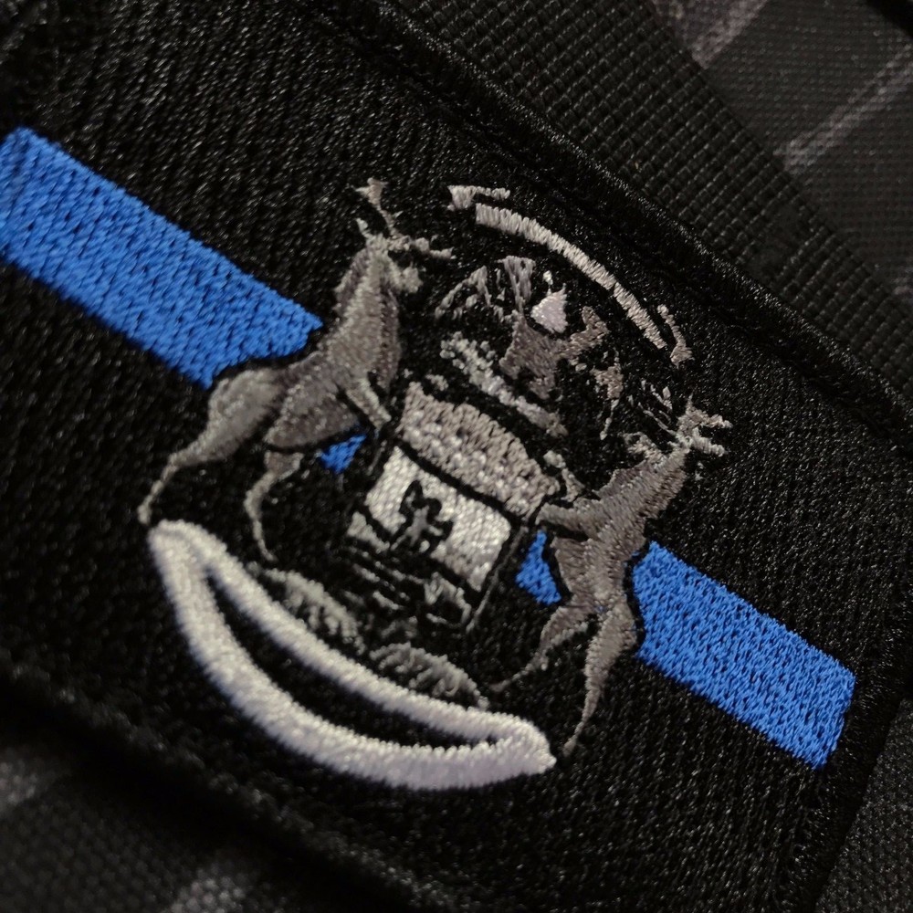 Subdued Thin Blue Line Michigan State Flag Patch, Law Enforcement