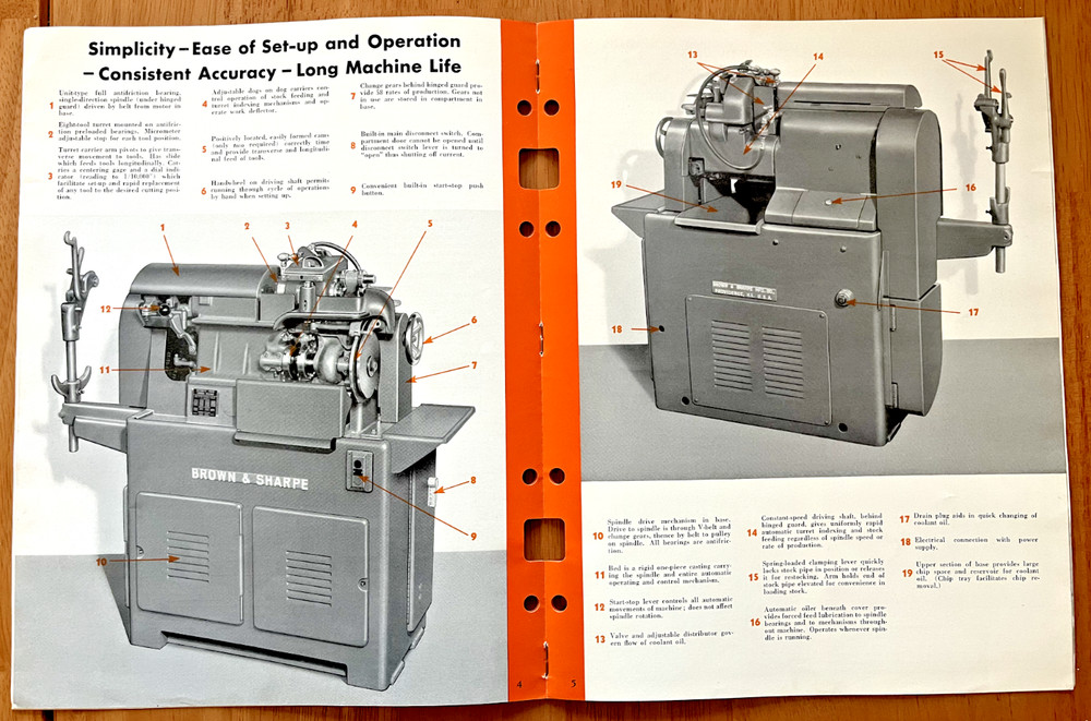 Brown & Sharpe Automatic Screw Threading Machine 1950 Providence Rhode Island