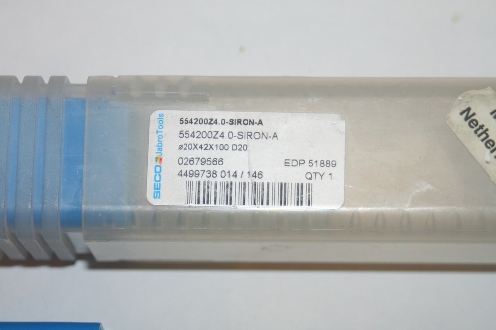 SECO 554200Z4.0-SIRON-A, Solid Carbide End Mill 20x42x100 D20 * NEW *