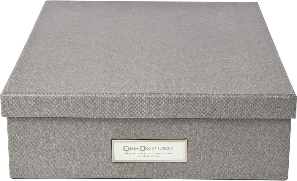Bigso Oskar Fiberboard Label Frame Document Letter Box | Grey