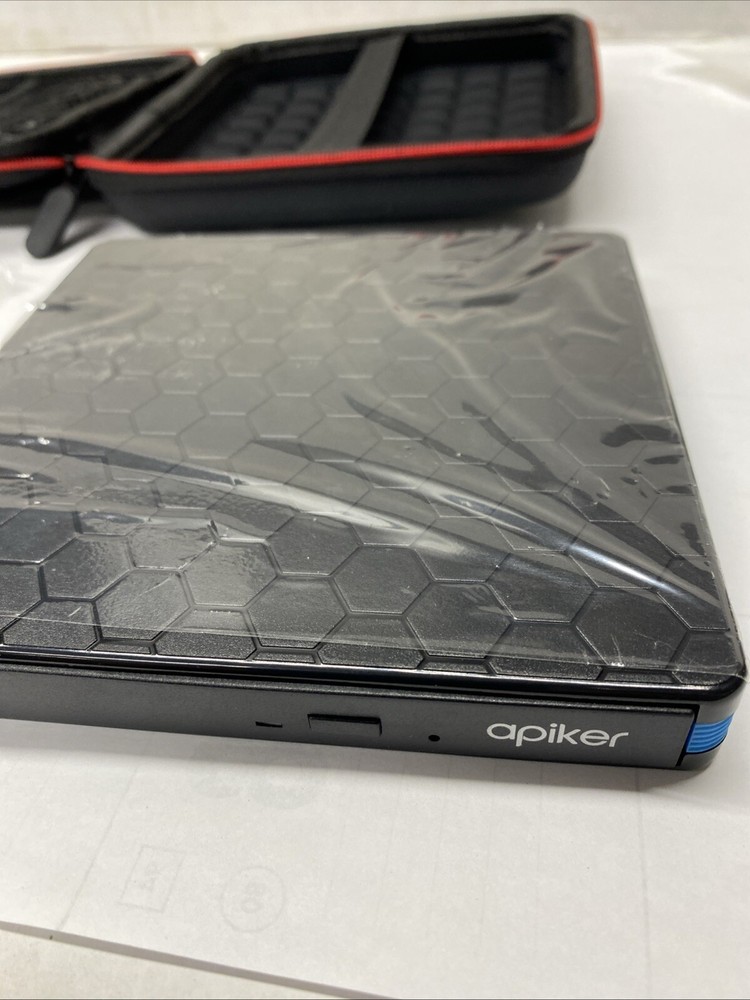 Apiker External CD DVD Drive Blue & Case SLC-438