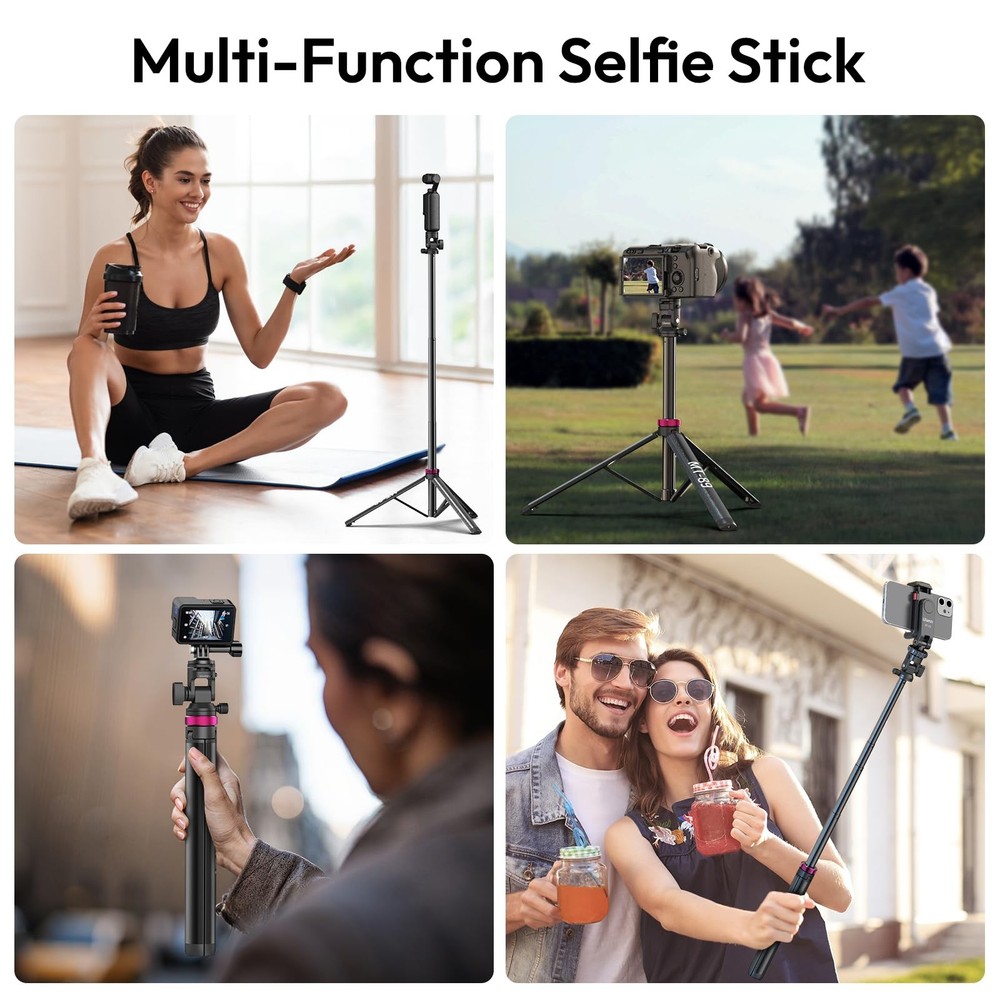 MT-89 Extendable Tripod Aluminum, 82" Portable Adjustable Light Stand with 1/...