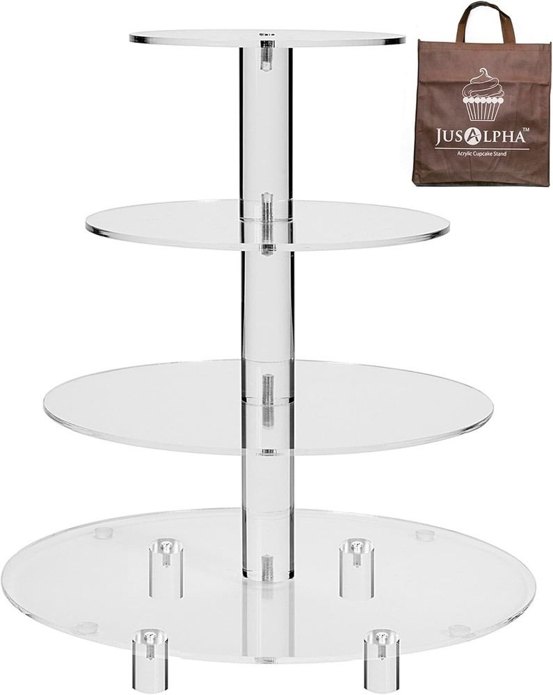 Clear Acrylic Cupcake Stand, 4 Tier Dessert Tower