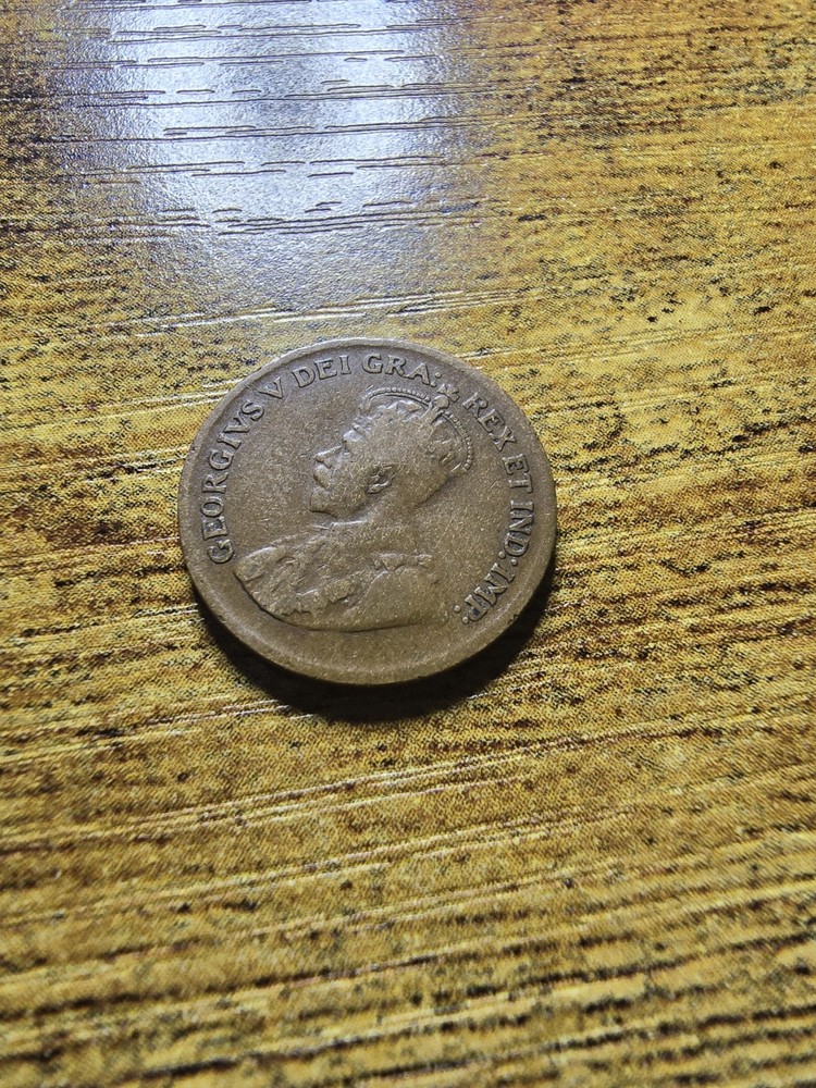1929 Canada Copper Penny George V One Cent Coin Circulated